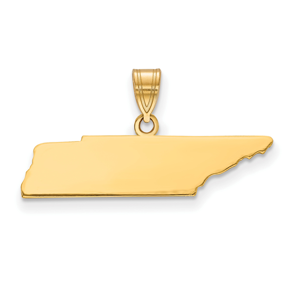 Sterling Silver/Gold-plated Tennessee State Pendant - Picture 1 of 2